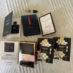Perfume sample bundle - Chanel Bleu x2, nest x2, CAROLINA HERRERA, Maison Margie